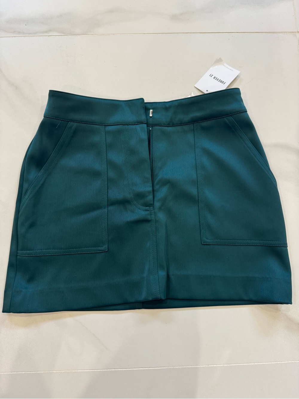 Forever 21 Deep Teal Mini Skirt with Front Pockets